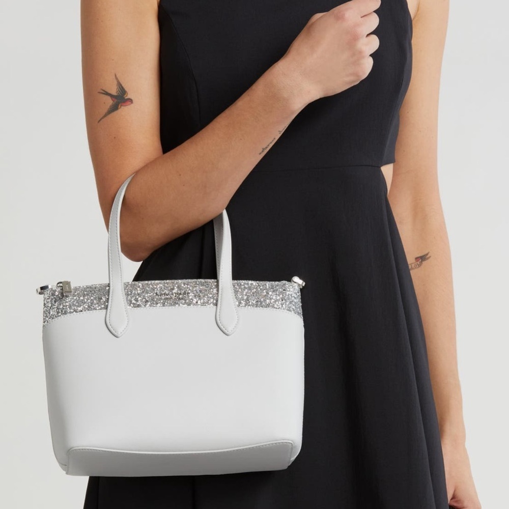 NEW Kate Spade New York Flash Glitter Satchel Faux Leather Crossbody